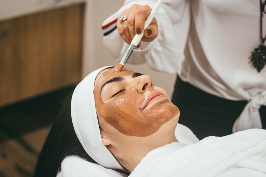 Beautician performing a facial treatment